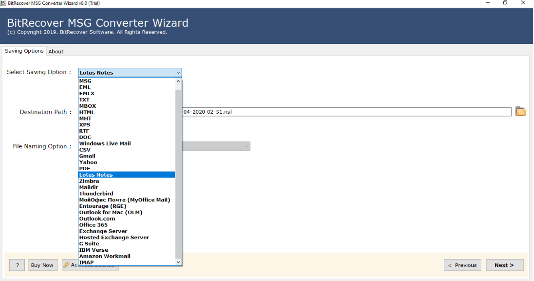select lotus notes
