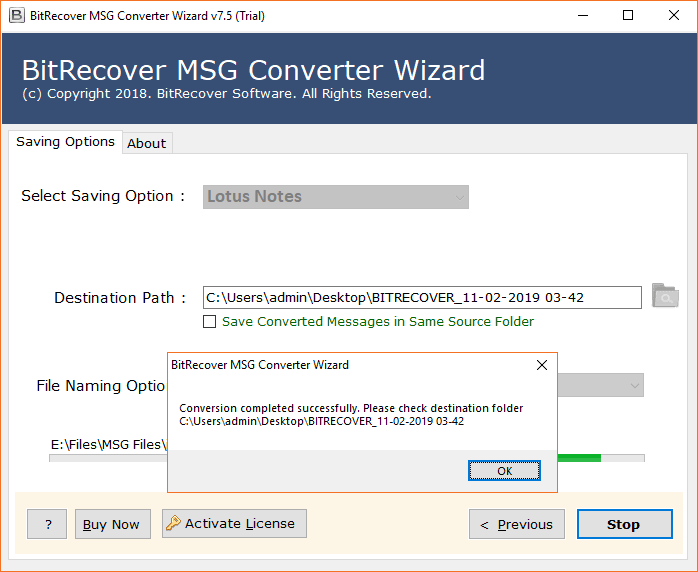 open msg in lotus notes